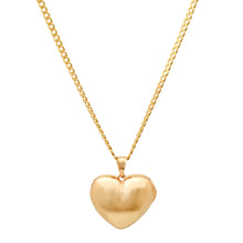 Puffy Gold Heart Necklace Locket