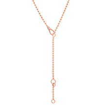 Gold Ball Chain Lariat Necklace with Diamond Clasp