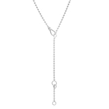 Gold Ball Chain Lariat Necklace with Diamond Clasp