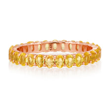 Petite Oval Yellow Sapphire Eternity Band Ring