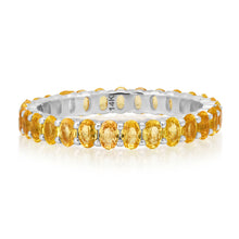 Petite Oval Yellow Sapphire Eternity Band Ring