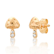 Diamond Mushroom Stud Earrings