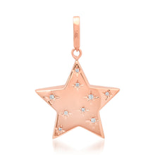 Double Sided Emerald & Pave Diamond Star Charm Pendant