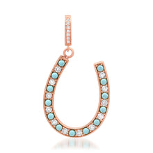 Lucky Lady Diamond & Turquoise Horseshoe Charm Pendant