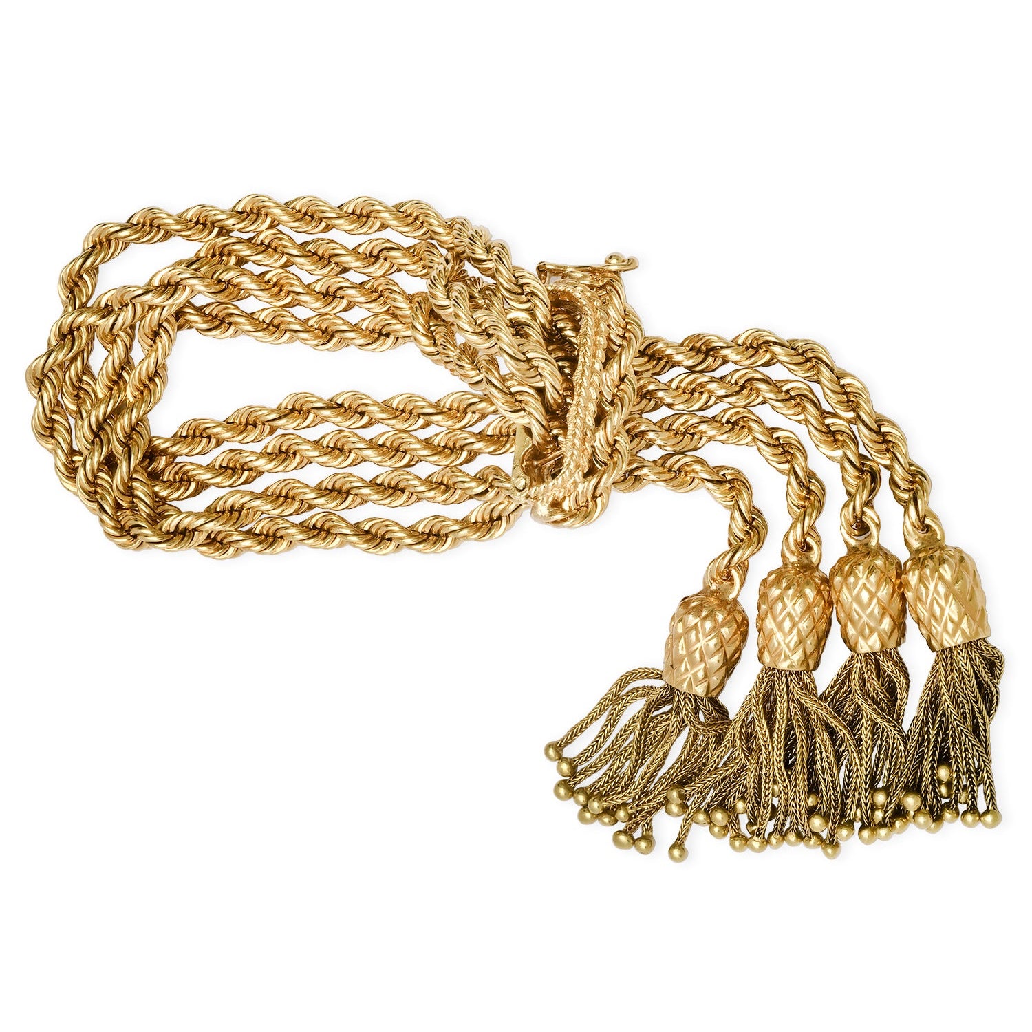 One of a Kind Vintage Twisted Twine Tassel Bracelet