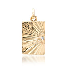 Fluted Radiant Rectangle Locket Charm with Diamond