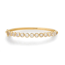 Illuminating Bezel Set Moonstone Bangle Bracelet