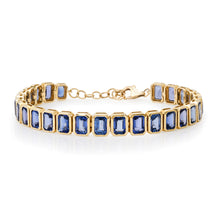 Bezel Set Blue Sapphire Tennis Bracelet