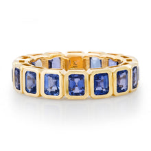 Bezel Set Blue Sapphire Eternity Band Ring