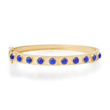 Matte Gold & Cabochon Gemstone Bangle Bracelet