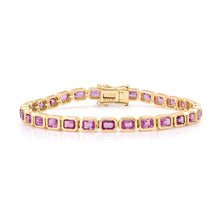 Bezel Set East West Pink Sapphire Tennis Bracelet