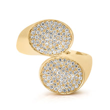 Flat Pave Diamond Bypass Ring