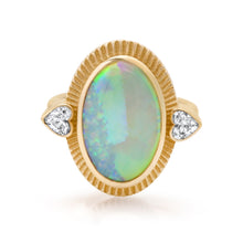 One of a Kind Australian Opal & Diamond Hearts Icon Ring