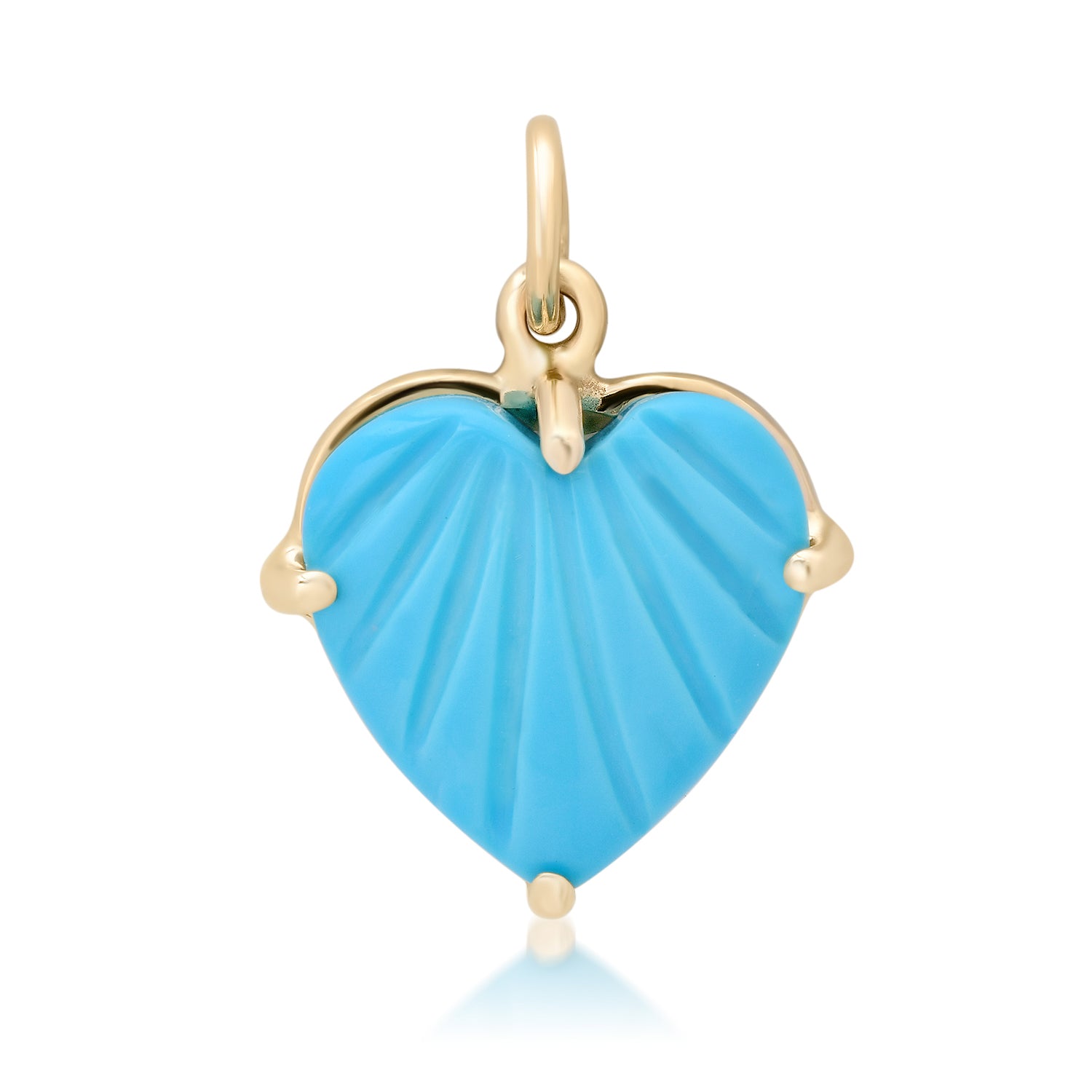 Carved Fluted Turquoise Charm