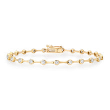 Petite Segmented Bezel Set Round Diamond Bracelet