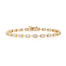 Segmented Emerald Cut Diamond Eternity Bezel Bracelet