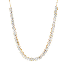 Alternating Diamond Pear Half Tennis Necklace