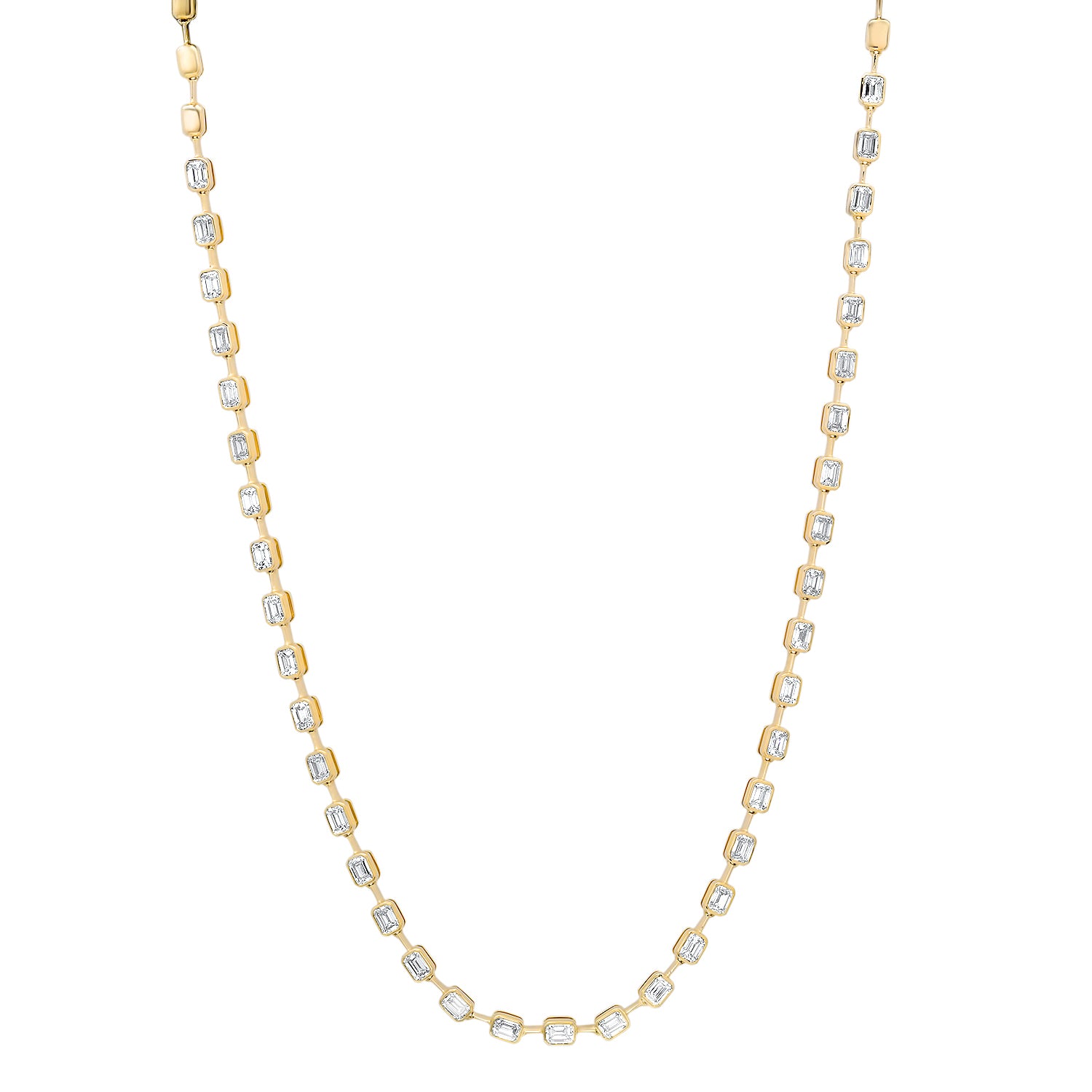 Segmented Emerald Cut Diamond Tennis Bezel Bracelet