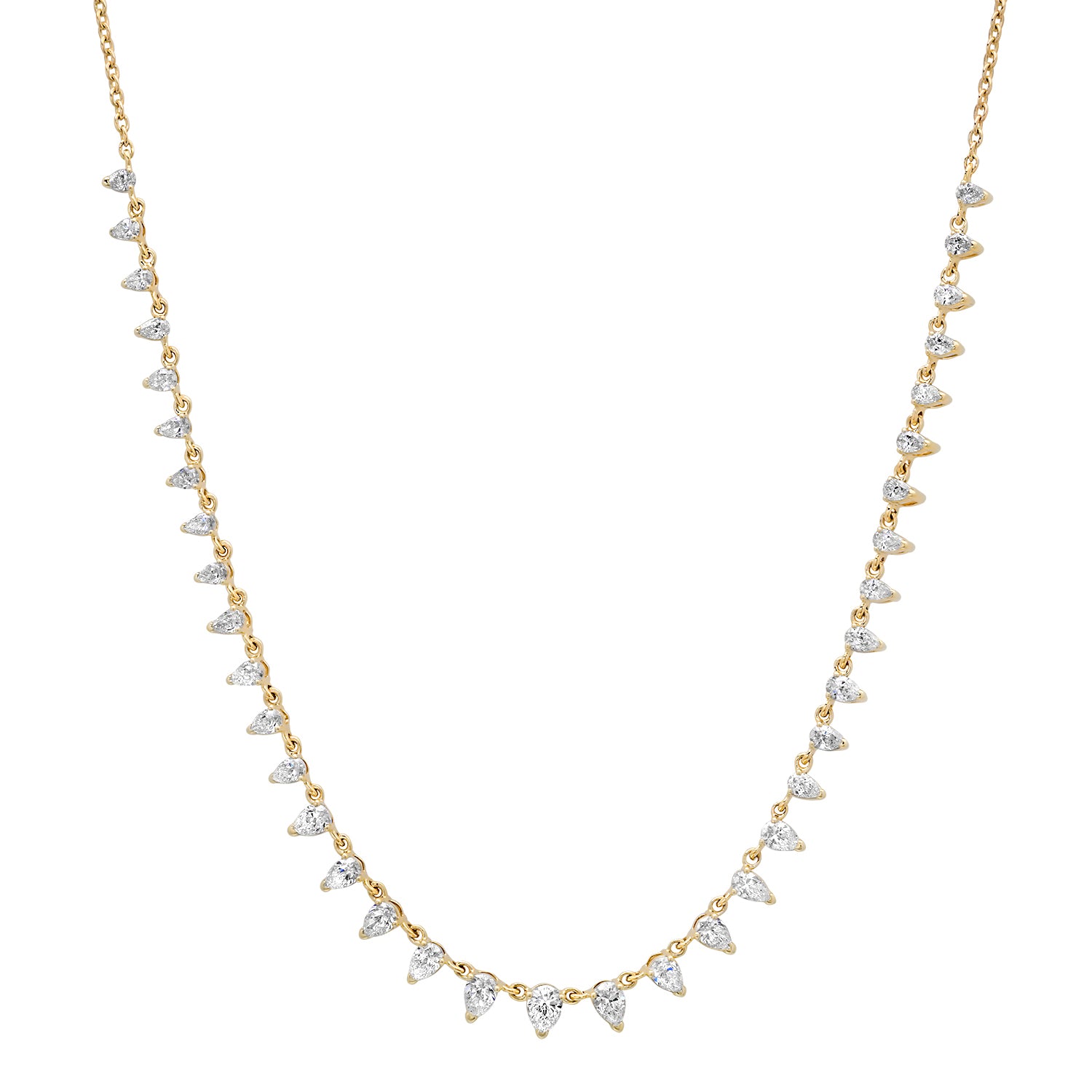 Delicate Diamond Pear Necklace