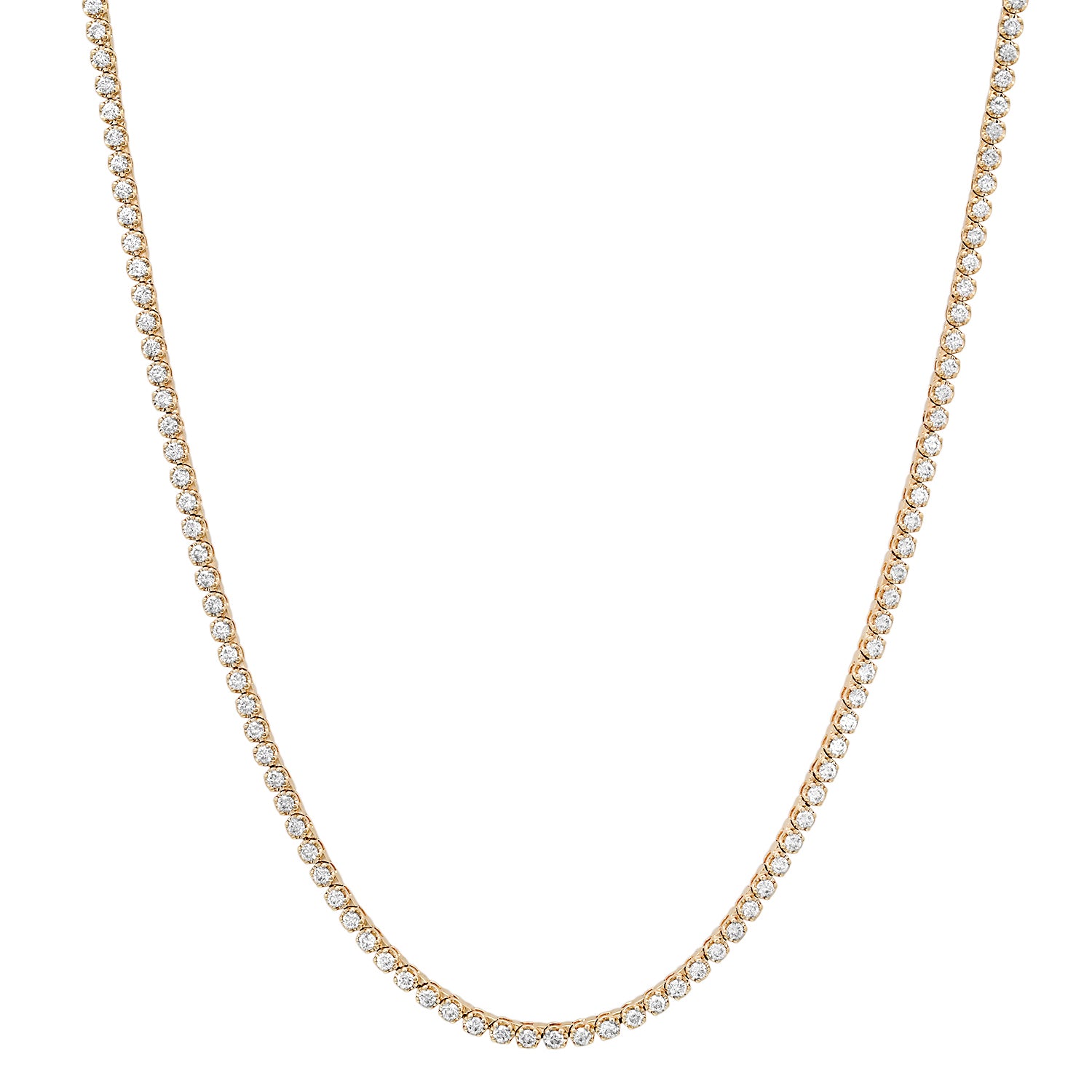 Prong Set Petite Round Diamond Tennis Necklace