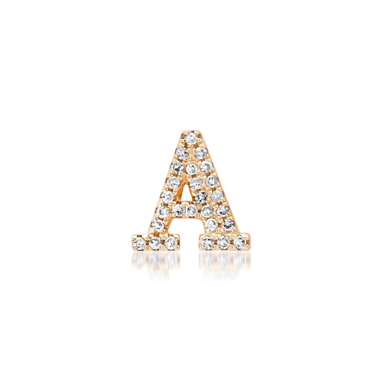 Glitzy Pave Diamond Slide-On Initial Charm