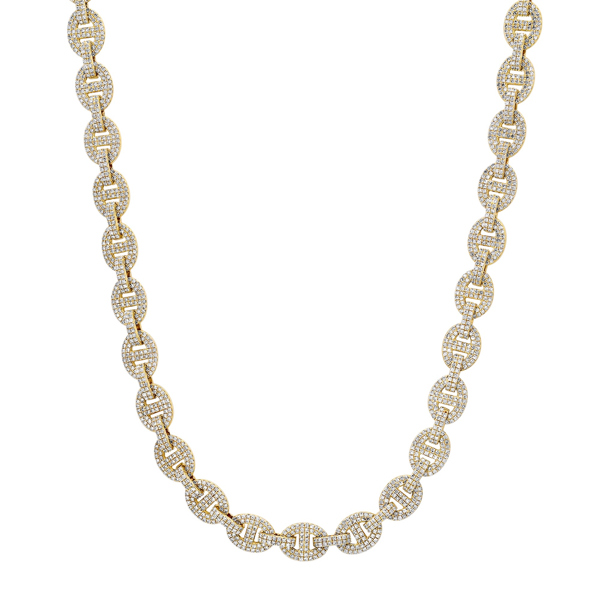 Bold Pave Diamond Mariner Link Chain Necklace