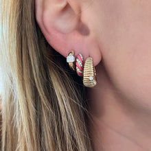 Diamond Adorned Gold Huggie Earrings