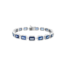 East West Blue Sapphire Bezel Eternity Bracelet