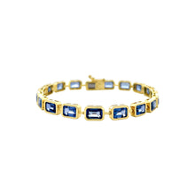 East West Blue Sapphire Bezel Eternity Bracelet