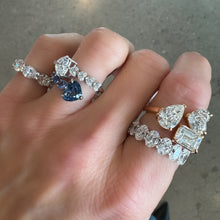 Ceylon Blue Sapphire & Diamond Heart Bypass Ring