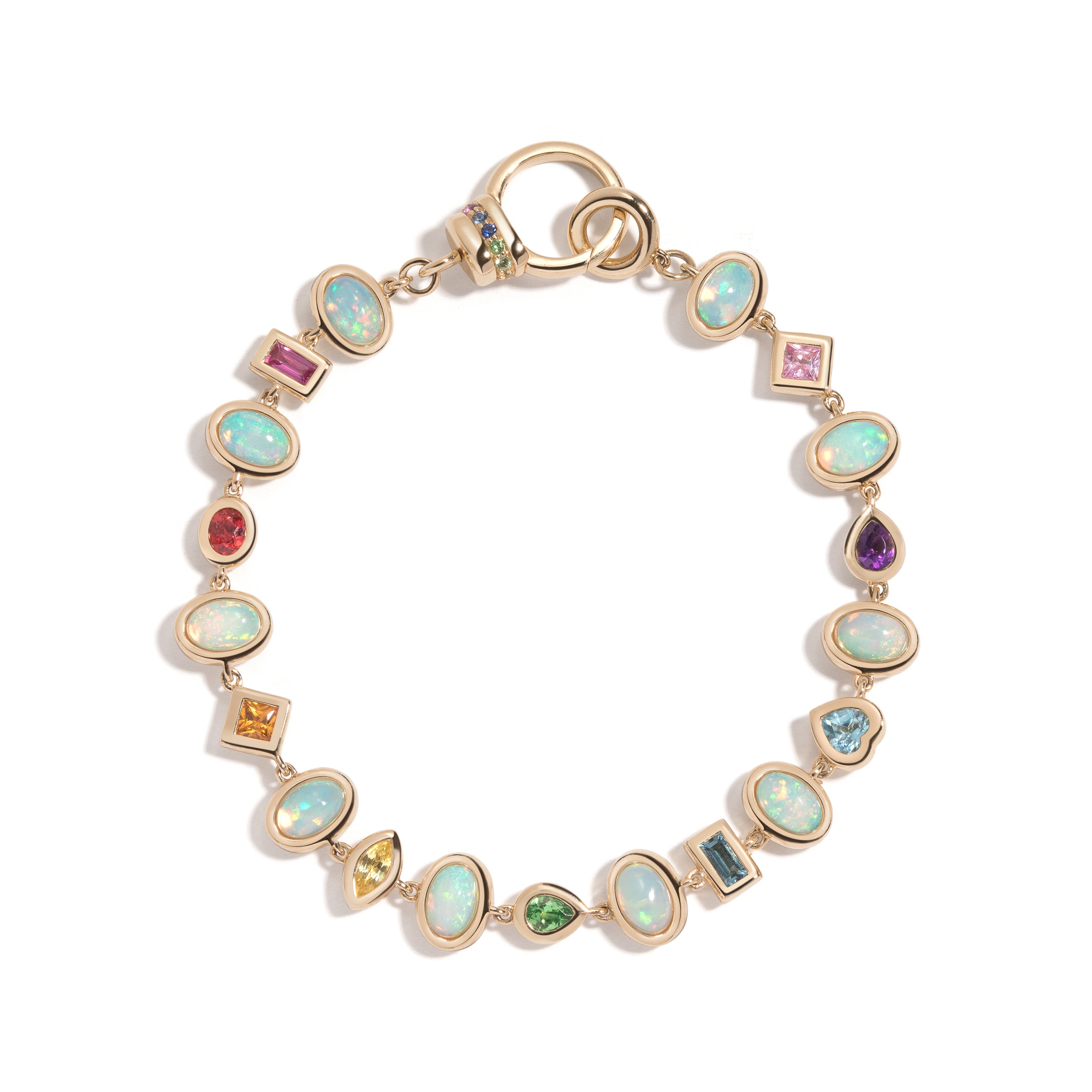 Opal & Gemstone Bezel Confetti Bracelet