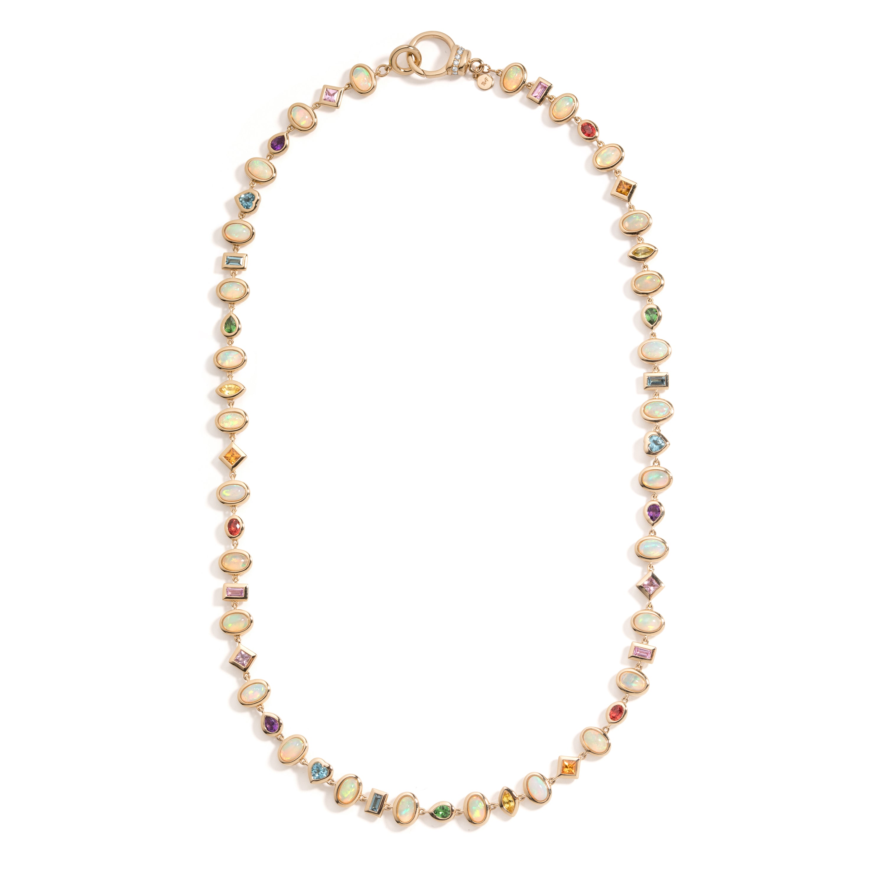 Opal & Gemstone Bezel Confetti Necklace