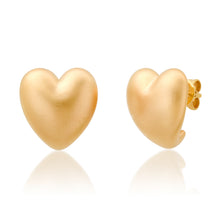 Curved Matte Gold Heart Stud Earrings