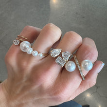 Diamond Pear Spiral Pinky Ring