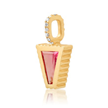 Dream in Technicolor Trapezoid Pink Tourmaline & Diamond Charm Pendant