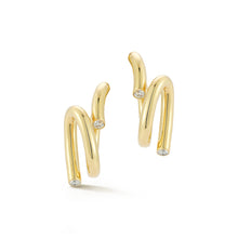 Thoby Gold & Diamond or All Diamond Duet Spiral Earrings