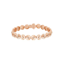 Fluted Gold & Diamond Eternity Disc Bracelet