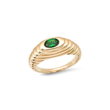 Fluted Gemstone Echo Ring