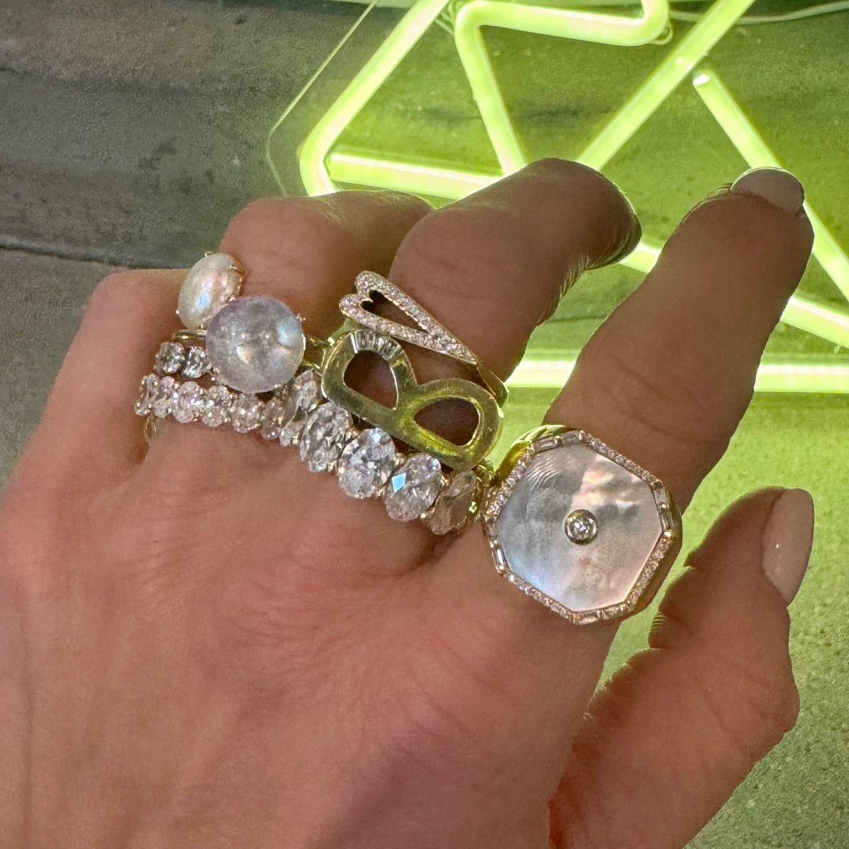 Exclusive MBAB x Helena Rose Classic Pave Diamond Heart Stacking