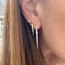 Small Evil Eye V Hoop Earring