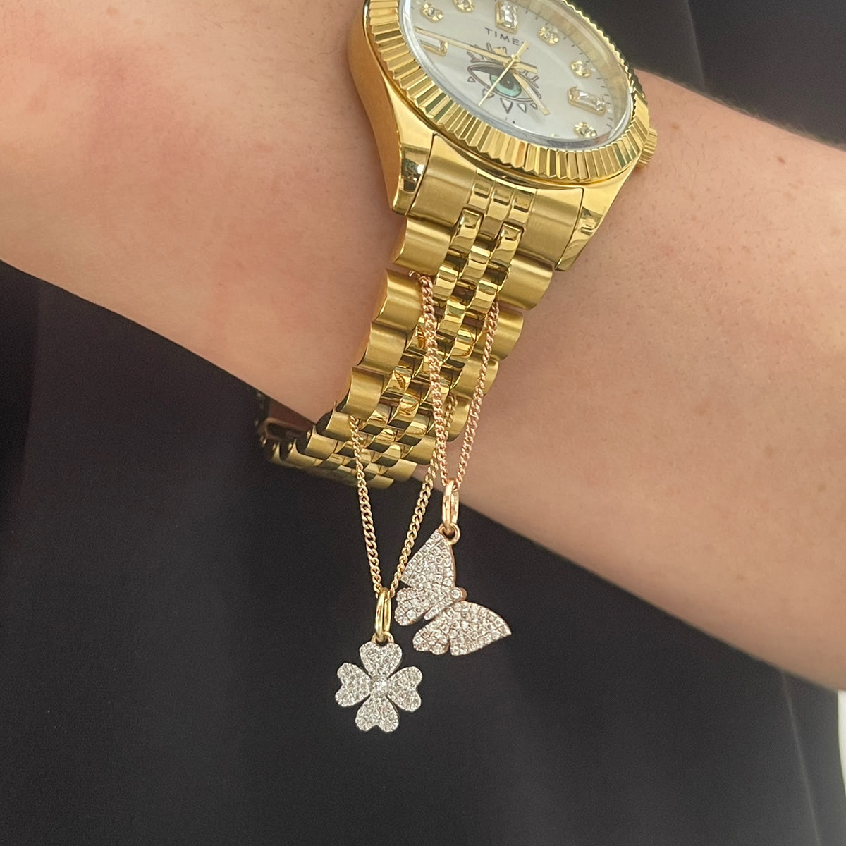 Milestones by Ashleigh Bergman Diamond Cross Watch Charm Bracelet