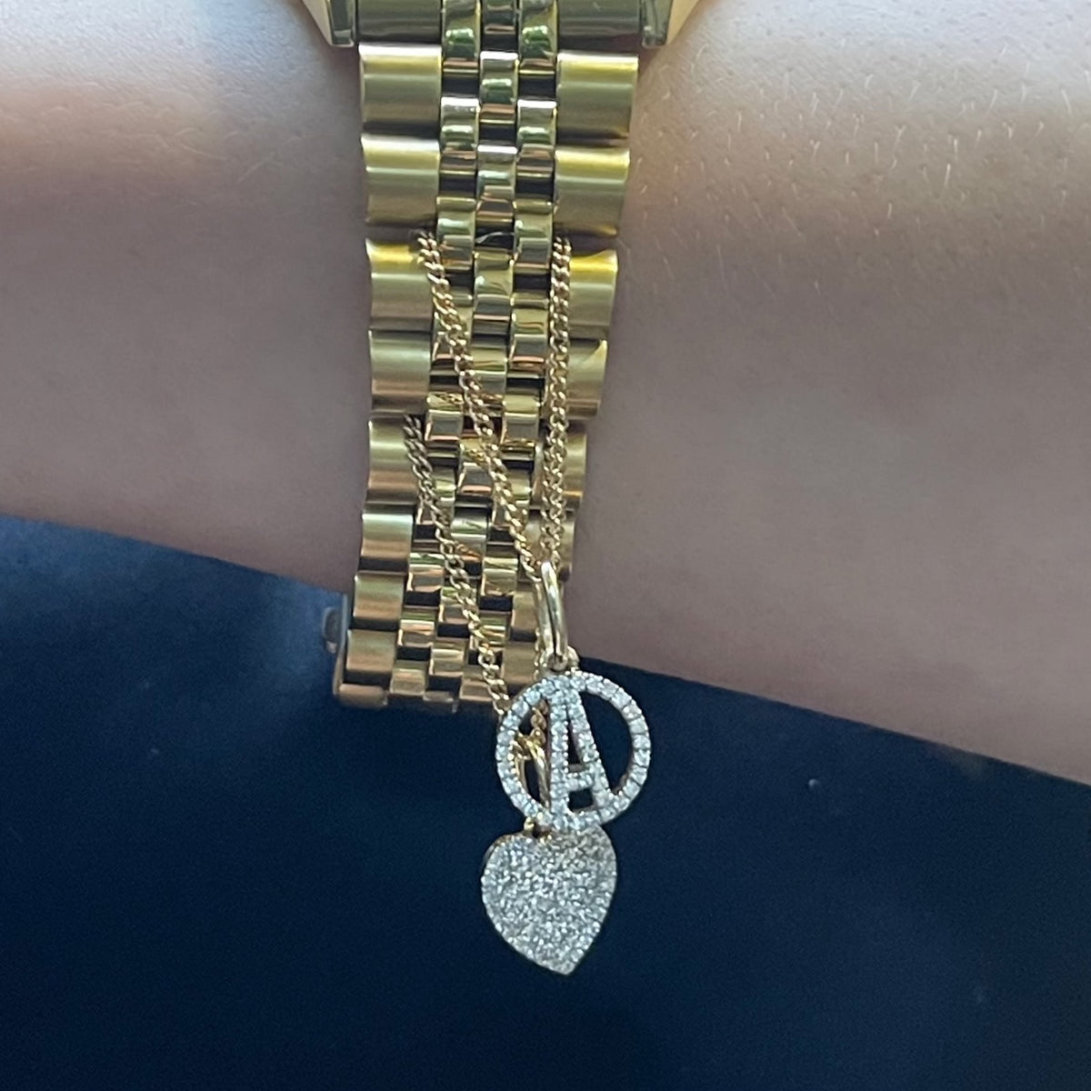 Milestones by Ashleigh Bergman Diamond Cross Watch Charm Bracelet