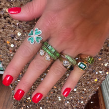 Gemstone or Diamond Domed Crescent Ring