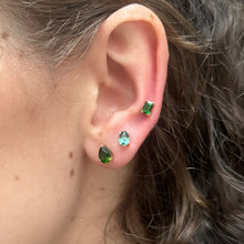 Pear Chrome Diopside Sprinkle Stud Earrings