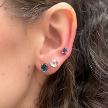 Oval London Blue Topaz Sprinkle Stud Earrings