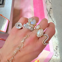 Pinstripe Strength Diamond & Gemstone Skinny Cigar Band Ring