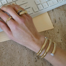 Coiled Tubogas Mixed Metal Diamond Flex Bracelet