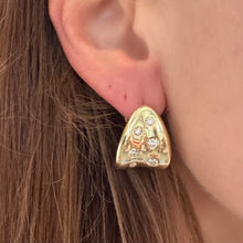 One of a Kind Vintage Diamond & Gold Fold Earrings