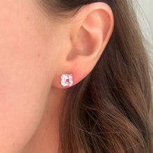 Square Kunzite Sprinkle Stud Earrings