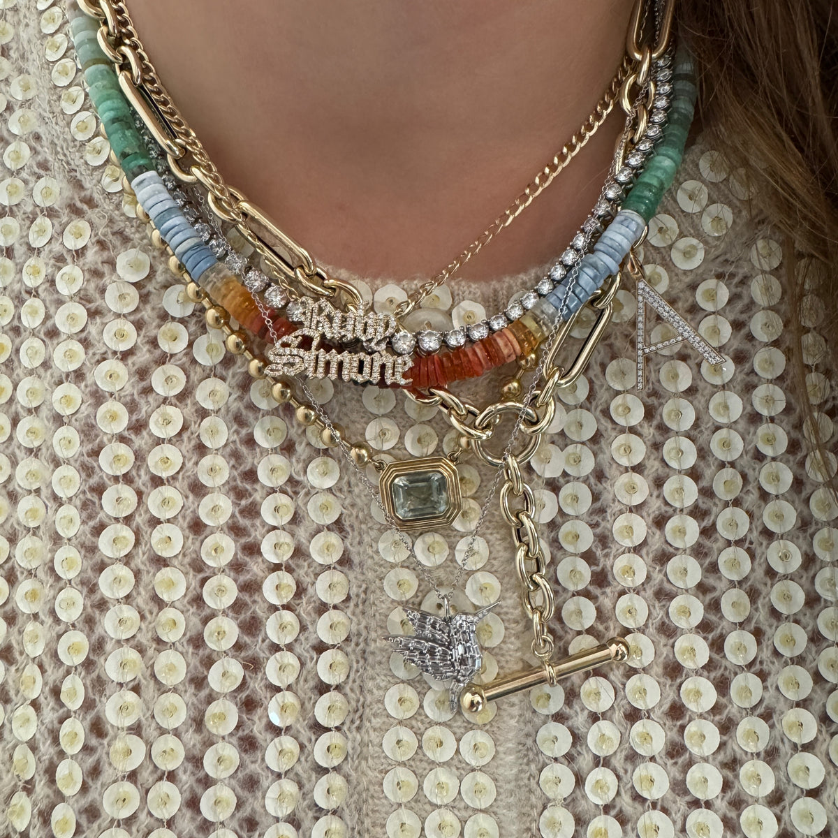 Chunky Mixed Link Toggle Chain Lariat Necklace – Milestones by
